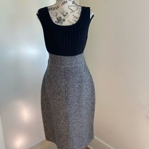 Vintage-Style Houndstooth Sleeveless Dress